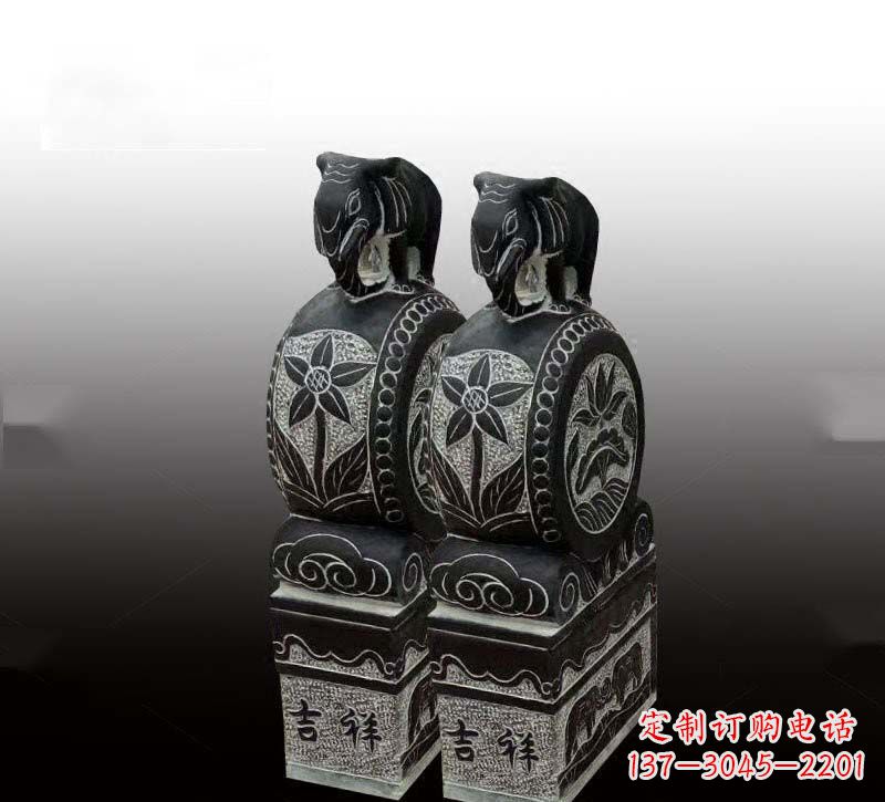 益阳青石仿古大象门墩