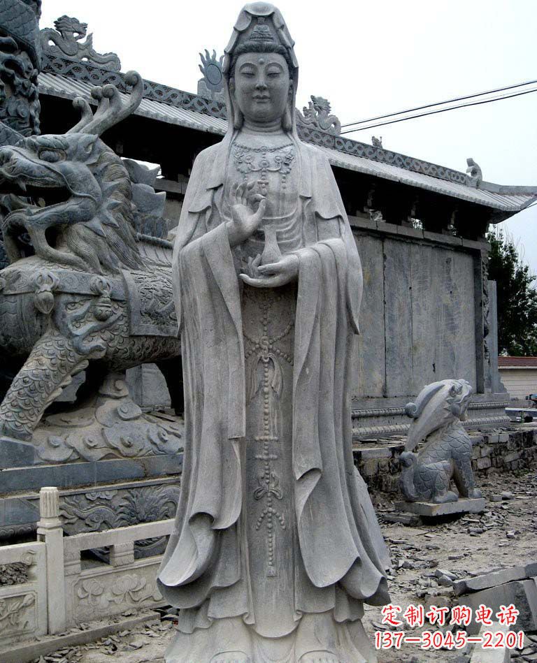 益阳青石仿古观音雕像|传承古代神话传统