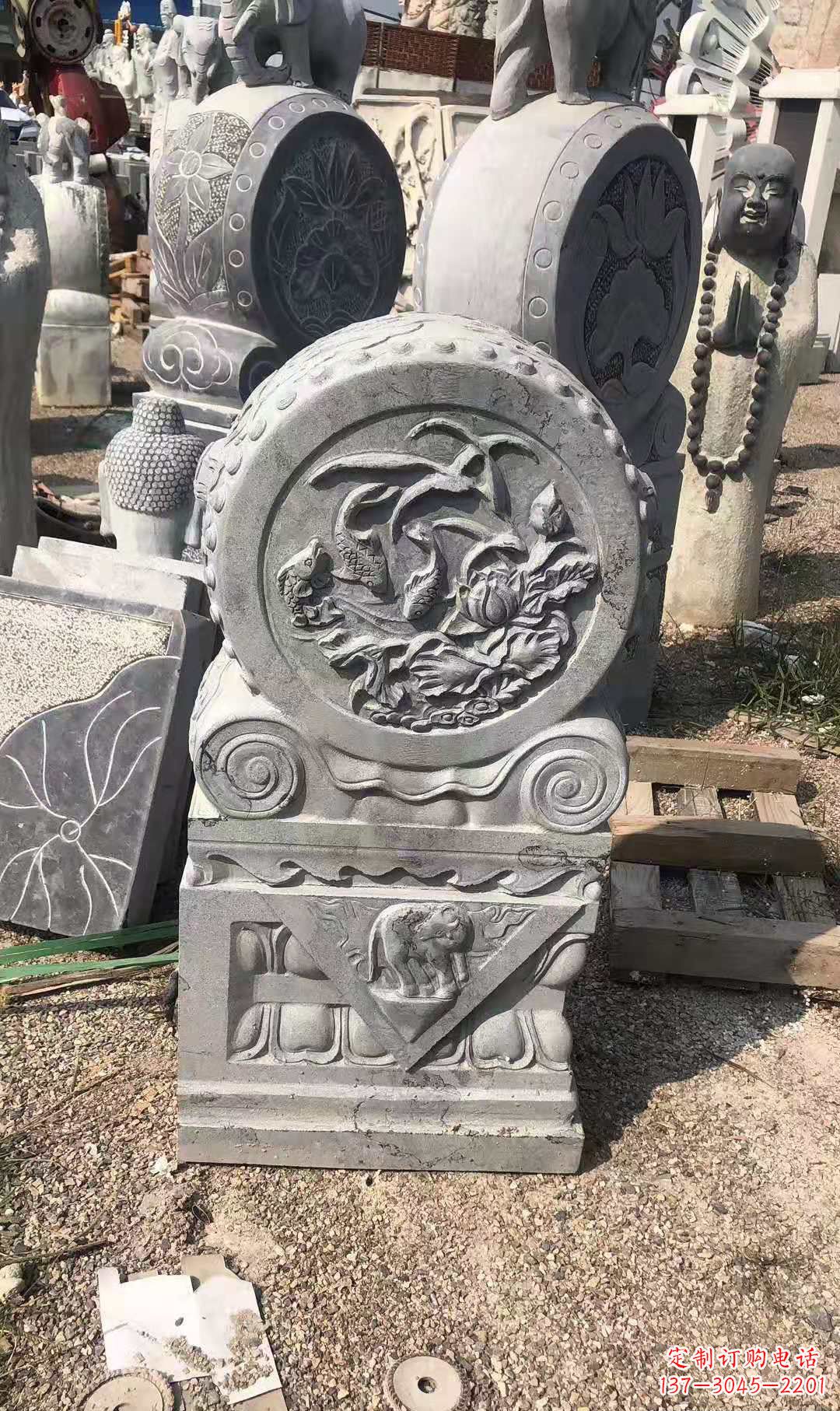 益阳别具一格的门墩青石仿古雕塑