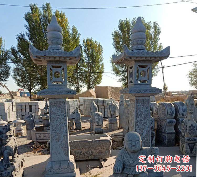 益阳青石仿古石灯雕塑,精美实用