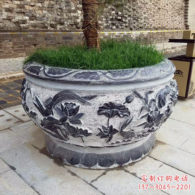 益阳青石仿古鱼缸花盆