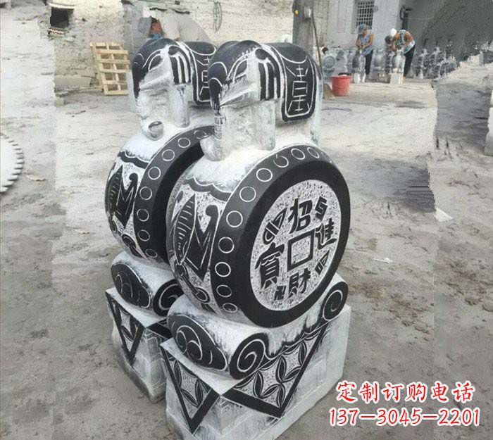 益阳华丽雅致!青石仿古招财进宝大象门墩
