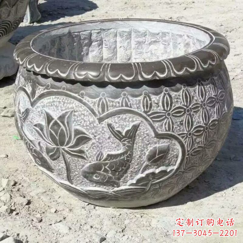 益阳精致青石浮雕水缸,为您打造精美绝伦的定制雕塑
