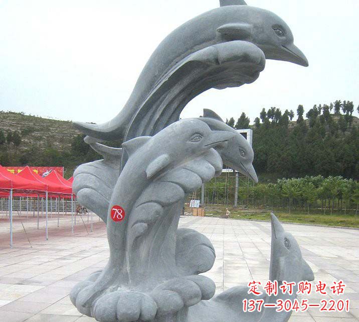 益阳青石海豚公园动物石雕
