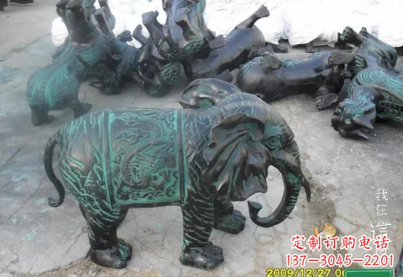 益阳精美青铜大象雕塑,极致线条优雅