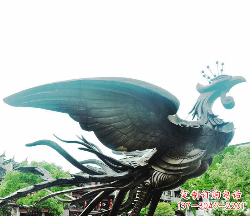 益阳青铜凤凰雕塑,传承古典魅力