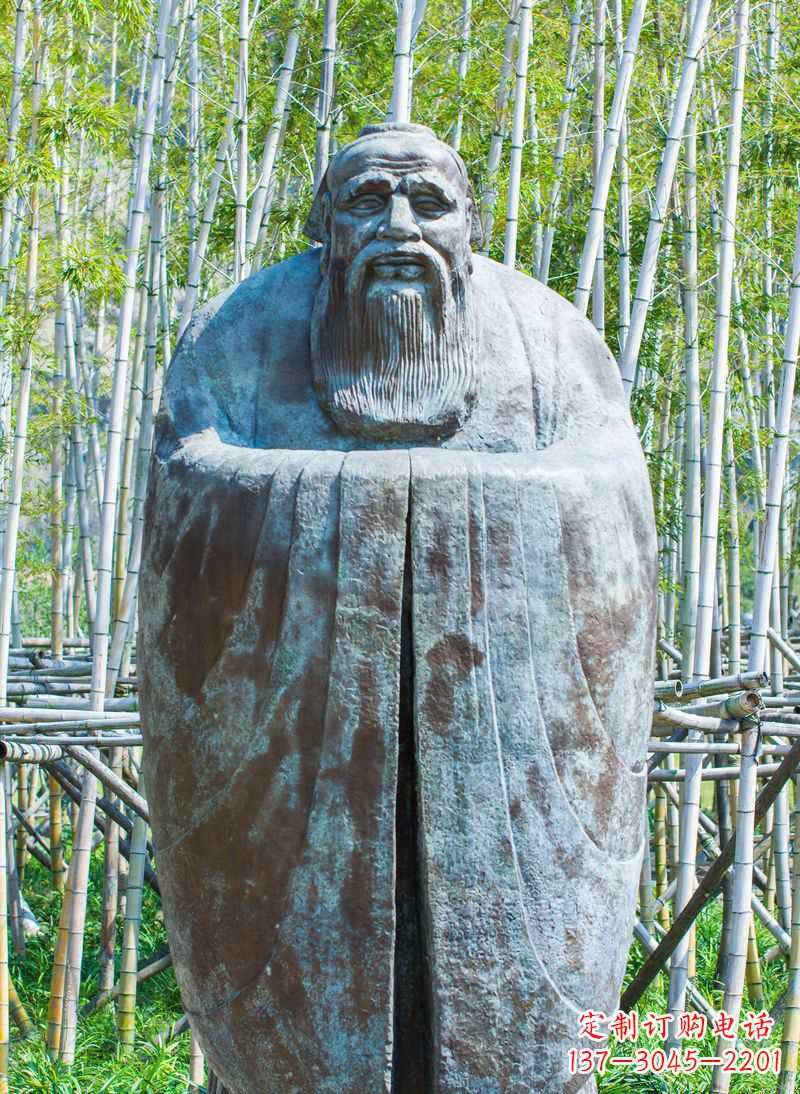 益阳青铜孔子人像雕塑,真实还原历史智慧精神