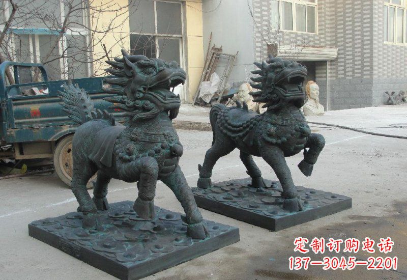 益阳唯美雕塑:青铜立式麒麟