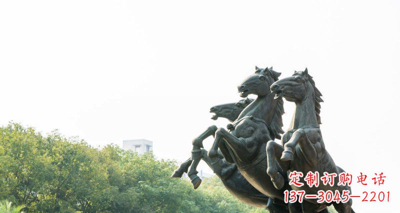 益阳中领雕塑出品,精美青铜三匹马铜雕塑