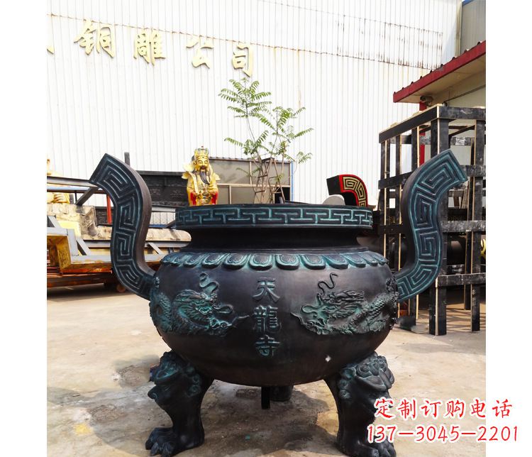 益阳精美青铜寺庙广场香炉雕塑