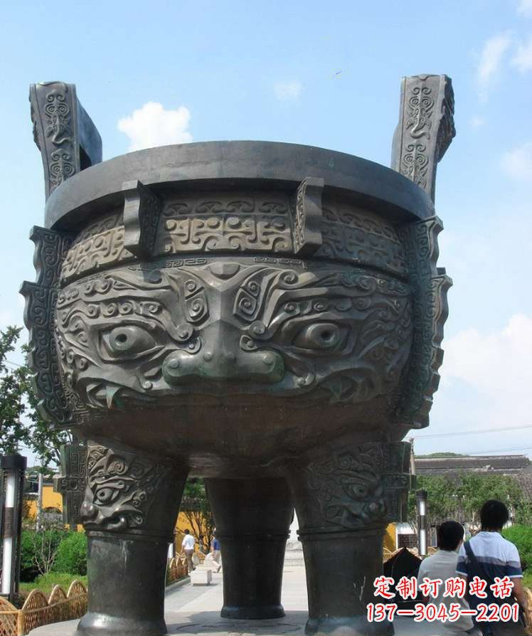 益阳青铜香炉三足铜鼎雕塑