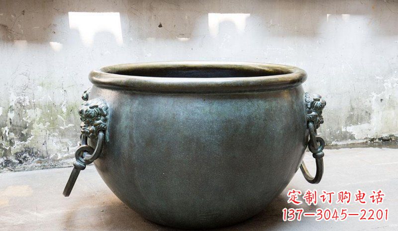 益阳精美青铜水缸雕塑,赏心悦目