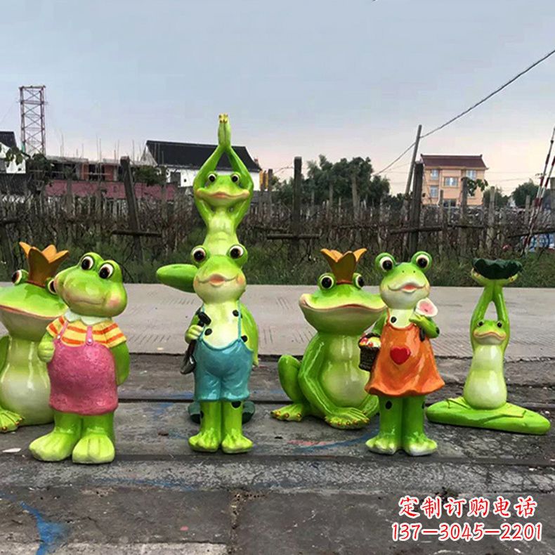 益阳精美青蛙玻璃钢卡通雕塑