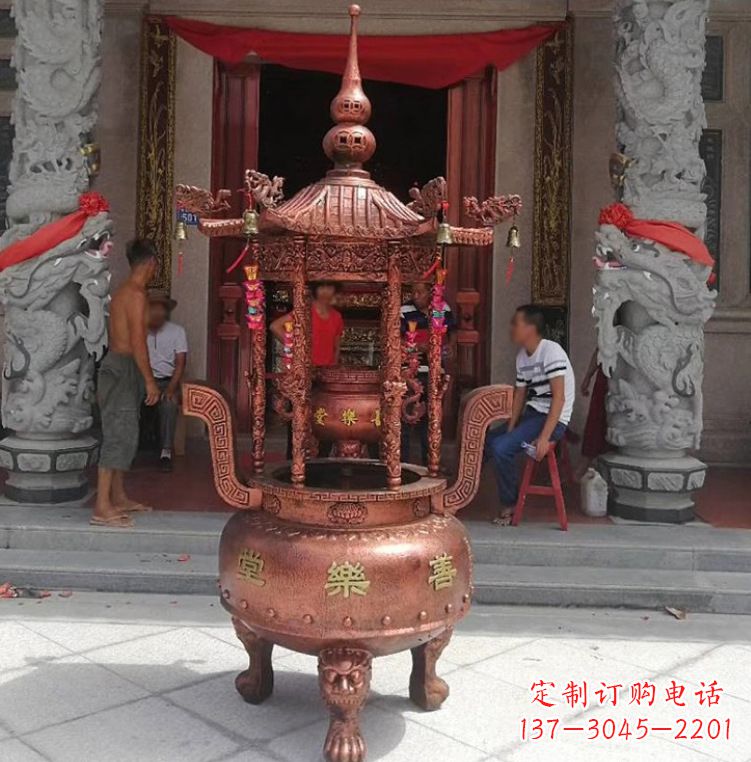 益阳精致全铜小香炉雕塑