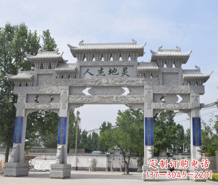 益阳以大理石铸就美妙牌坊雕塑