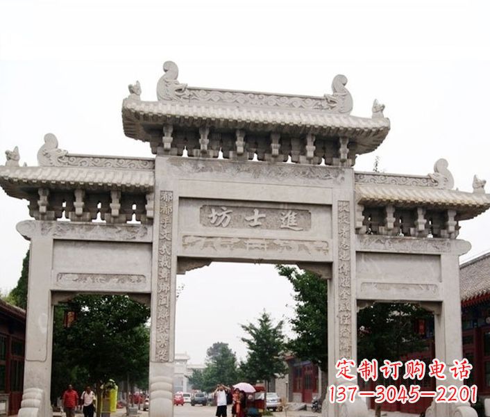 益阳艺术匠心打造的石雕牌坊