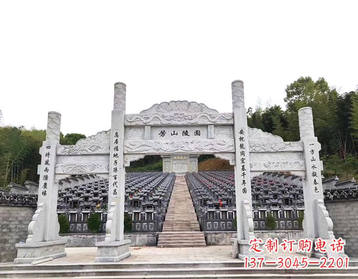 益阳精致雕刻的三门石牌坊雕塑