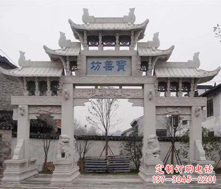 益阳领雕塑:精美石牌坊石雕艺术品