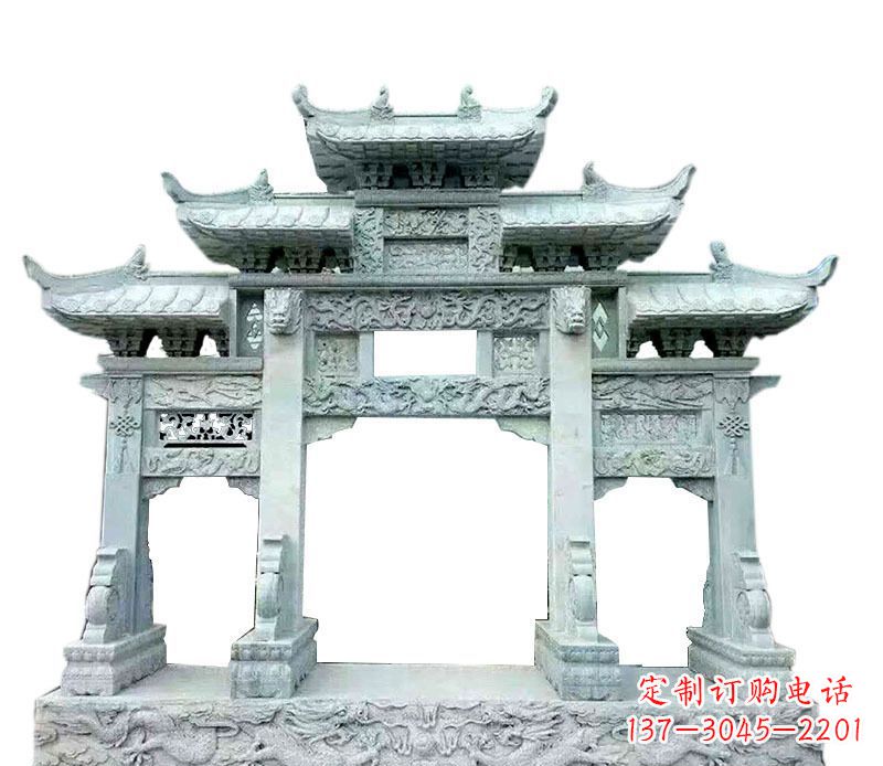 益阳中领雕塑仿古牌坊石雕定制