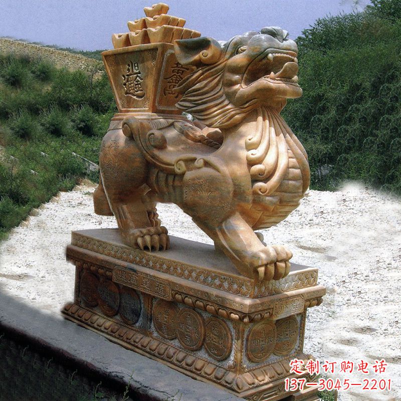益阳商场企业看门神兽“日进斗金”招财貔貅石雕