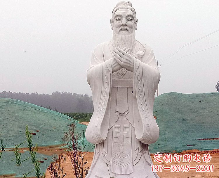 益阳中领雕塑:精致雕刻的少海公园孔子雕像