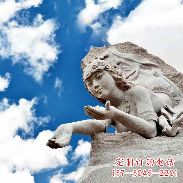 益阳传说中的精卫—大理石雕塑