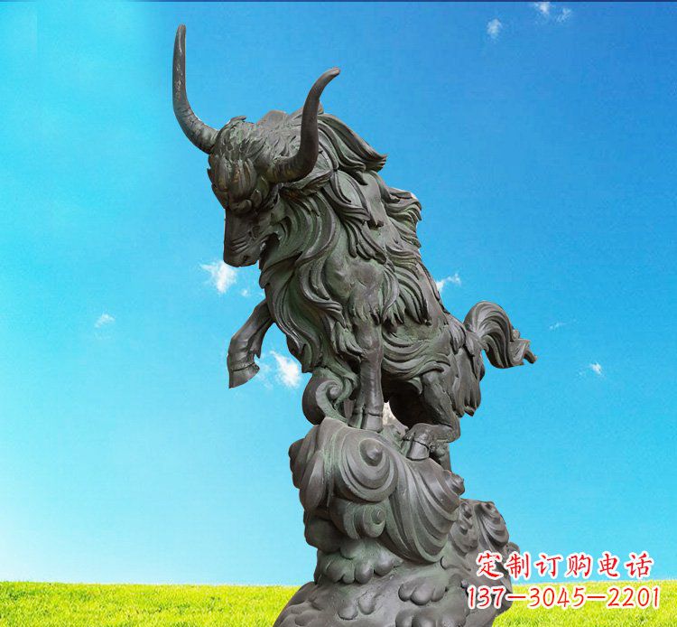 益阳中领雕塑神牛踏波铜雕