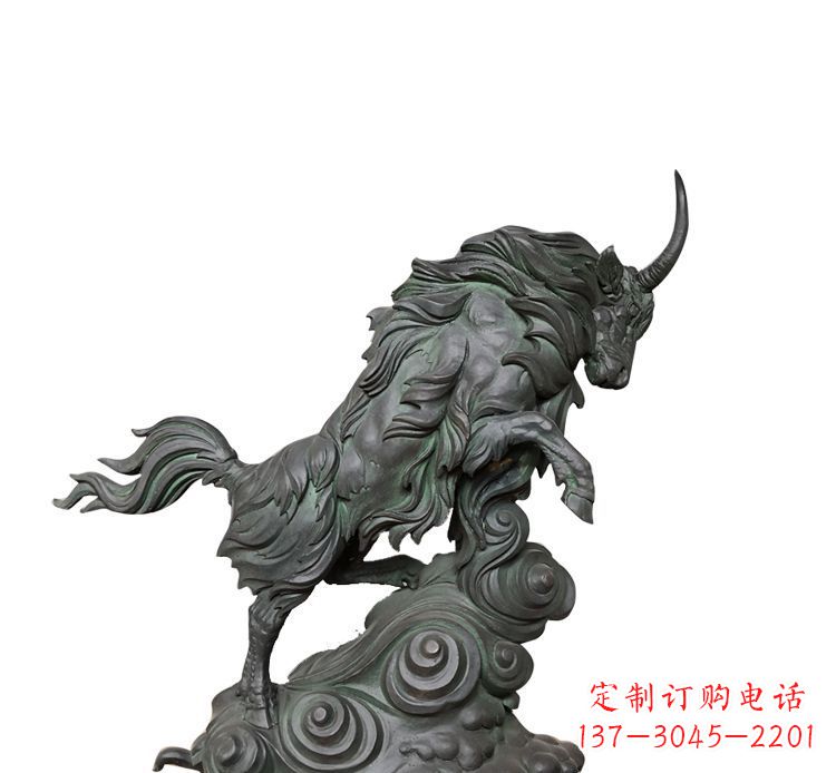 益阳神牛踏波绸缎精美铜雕