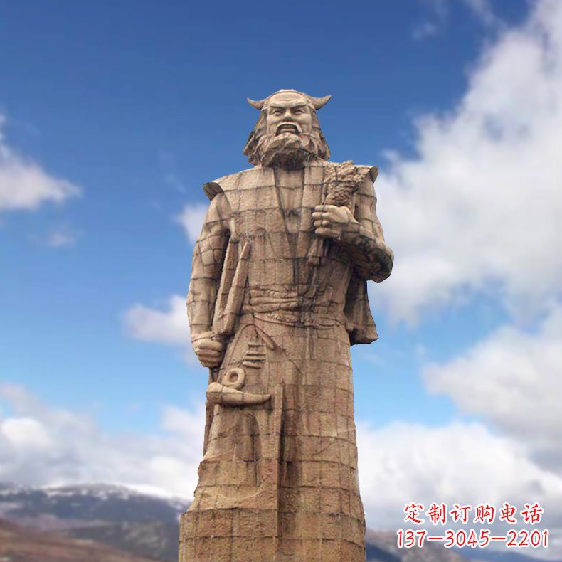 益阳精美神农大型石雕像,由中领雕塑定制