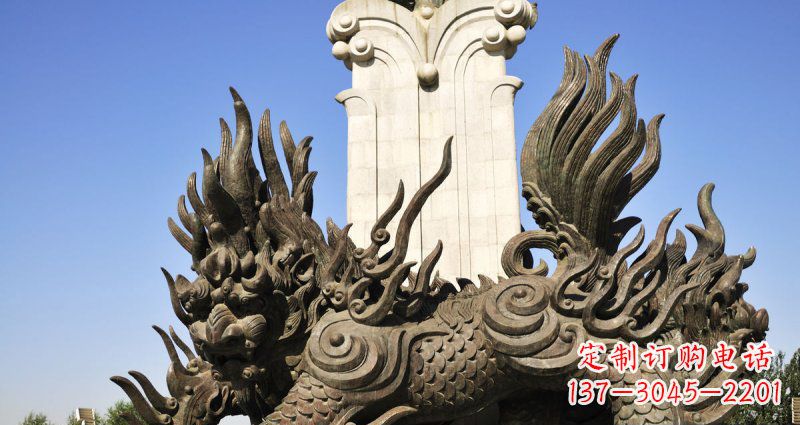 益阳中领雕塑：神兽火麒麟铜雕定制