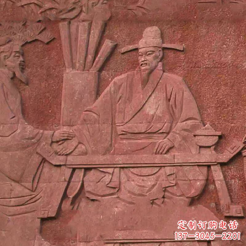 益阳沈括砂岩浮雕，重现学校历史名人壁画
