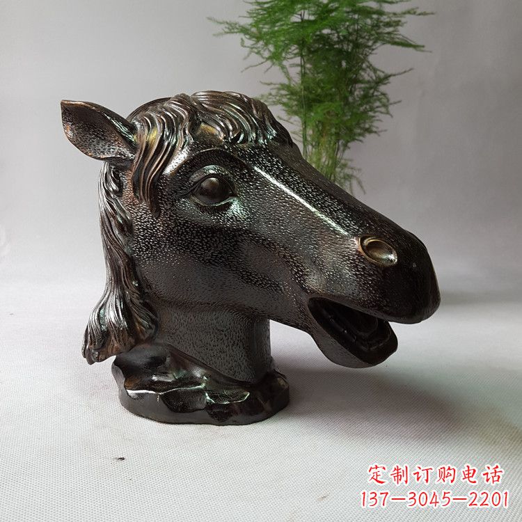 益阳中领雕塑:生肖马铸铜兽首