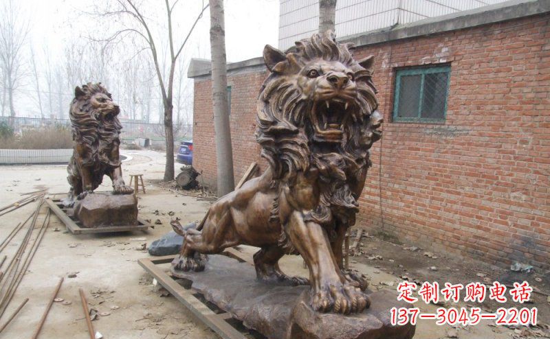 益阳狮子企业动物铜雕