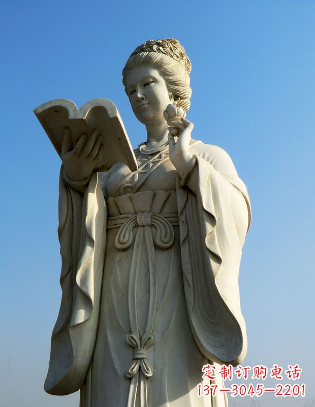 益阳十二花神之十一月山茶花王昭君汉白玉古代美女雕像