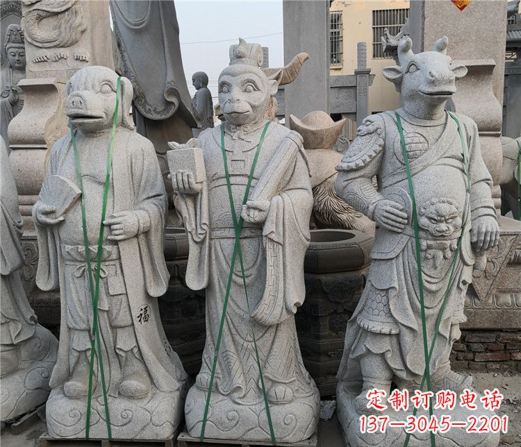 益阳十二生肖动物石雕,悦目明快!
