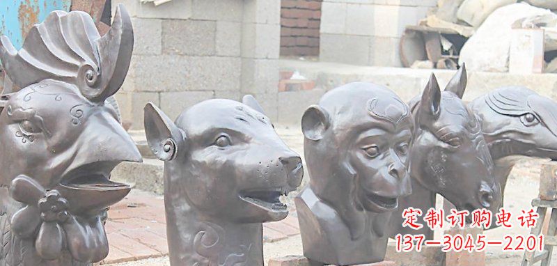 益阳十二生肖铜雕,独特的动物雕塑