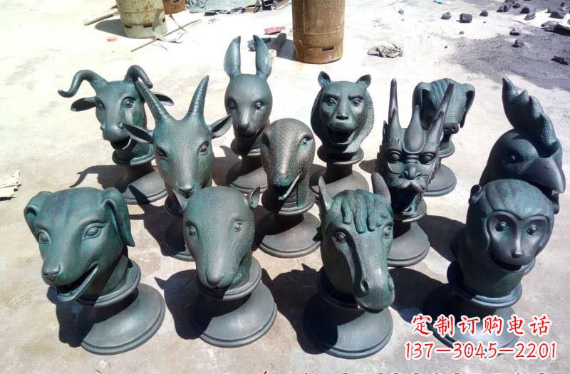 益阳精美十二生肖铜头像雕塑