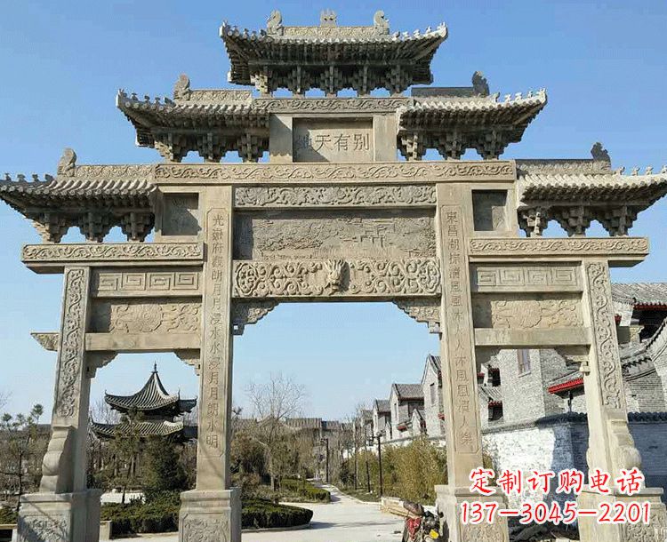 益阳中领雕塑-把双主楼石雕楼牌坊定制出精美之美