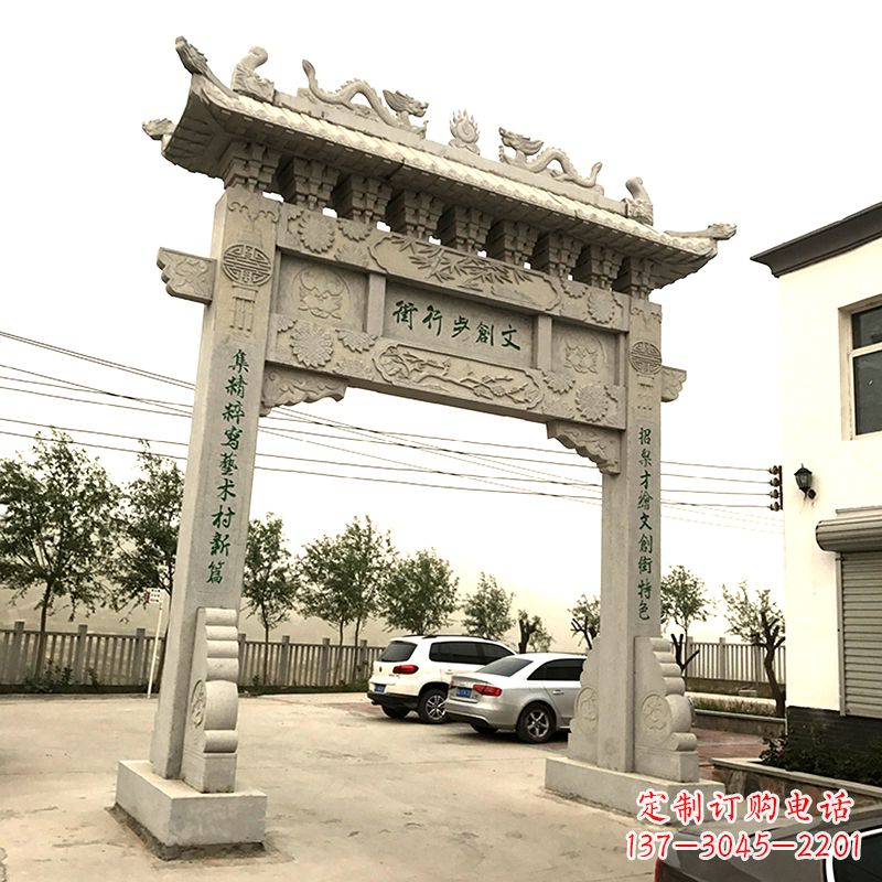 益阳欣赏古老石材牌坊雕塑