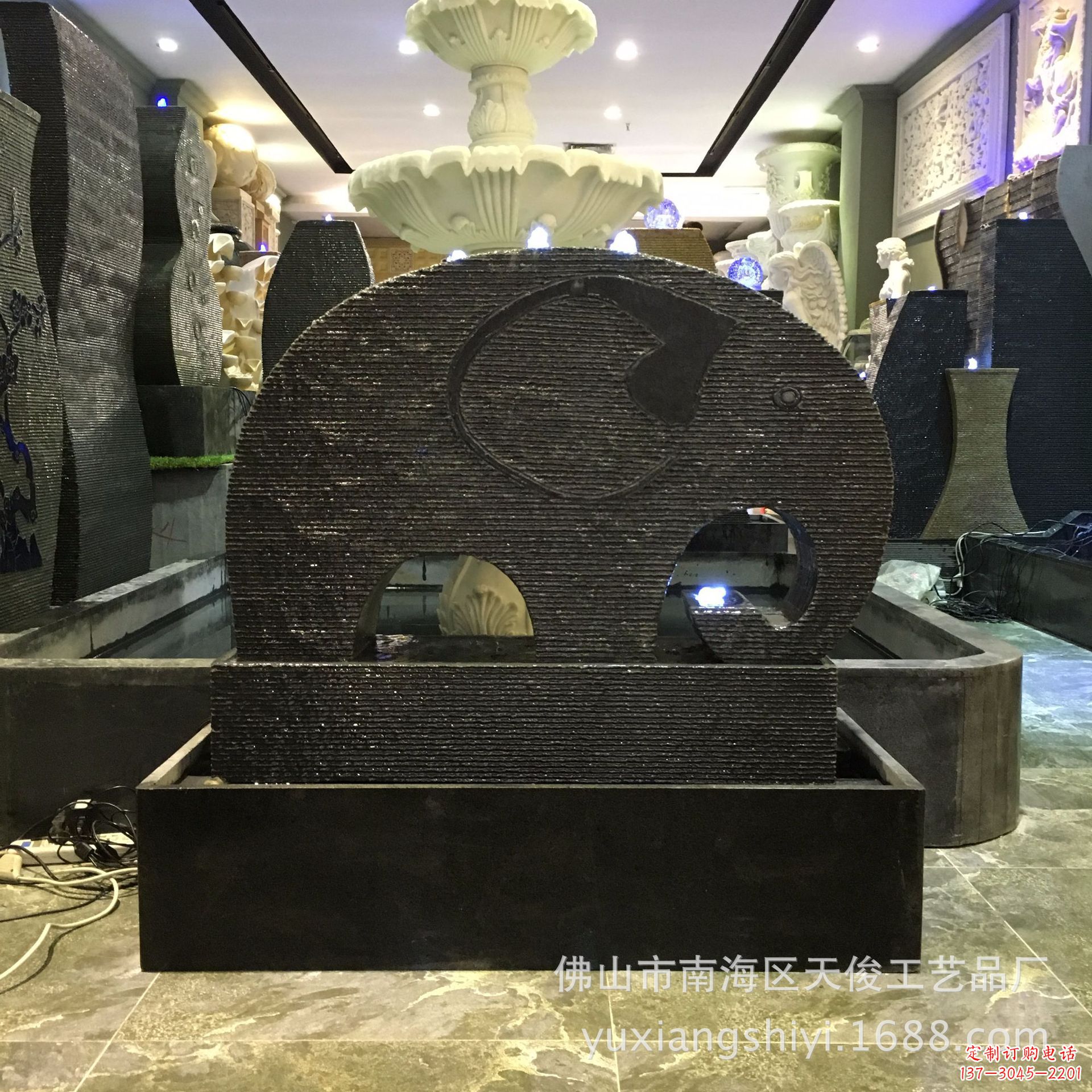 益阳石雕半壁喷泉雕塑,传承古典艺术优雅