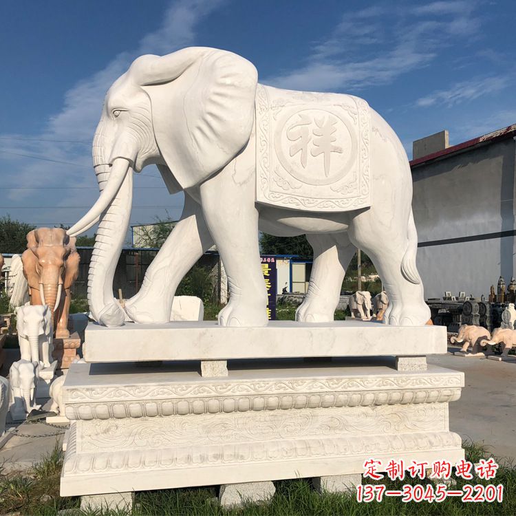 益阳现代工艺石雕大象雕塑