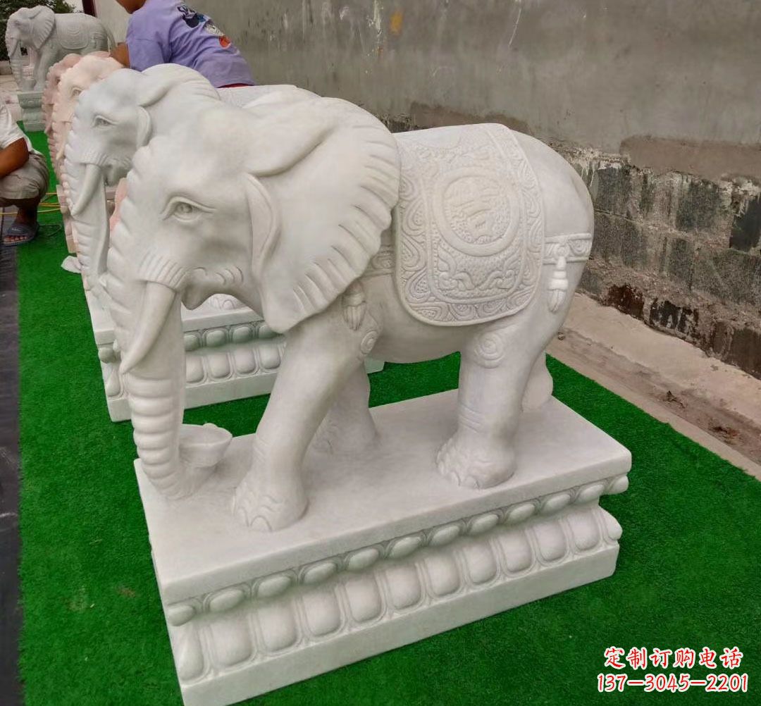 益阳精美石雕大象,传承百年文化