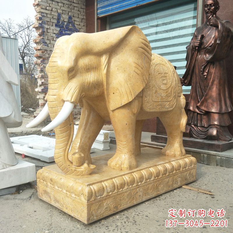 益阳精美大象雕塑,为你定制宅神兽