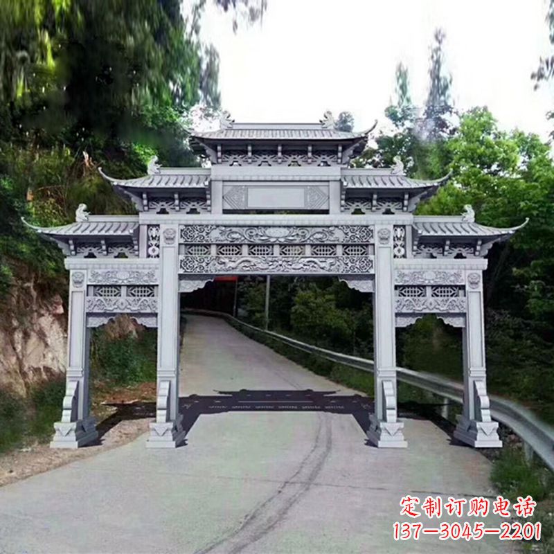益阳艺术品般的牌楼雕塑