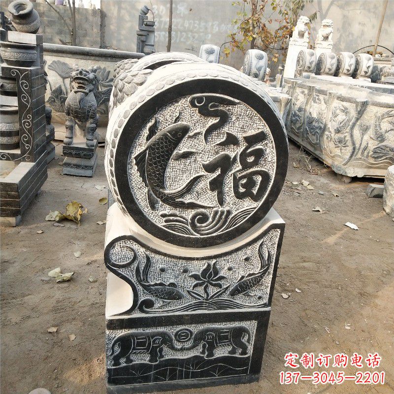 益阳石雕仿古抱鼓门墩