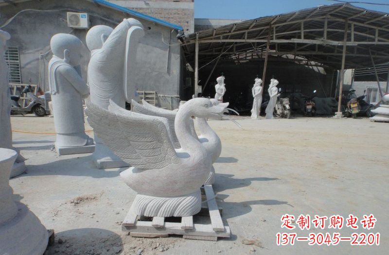 益阳中领雕塑:独具特色的天鹅喷水雕塑