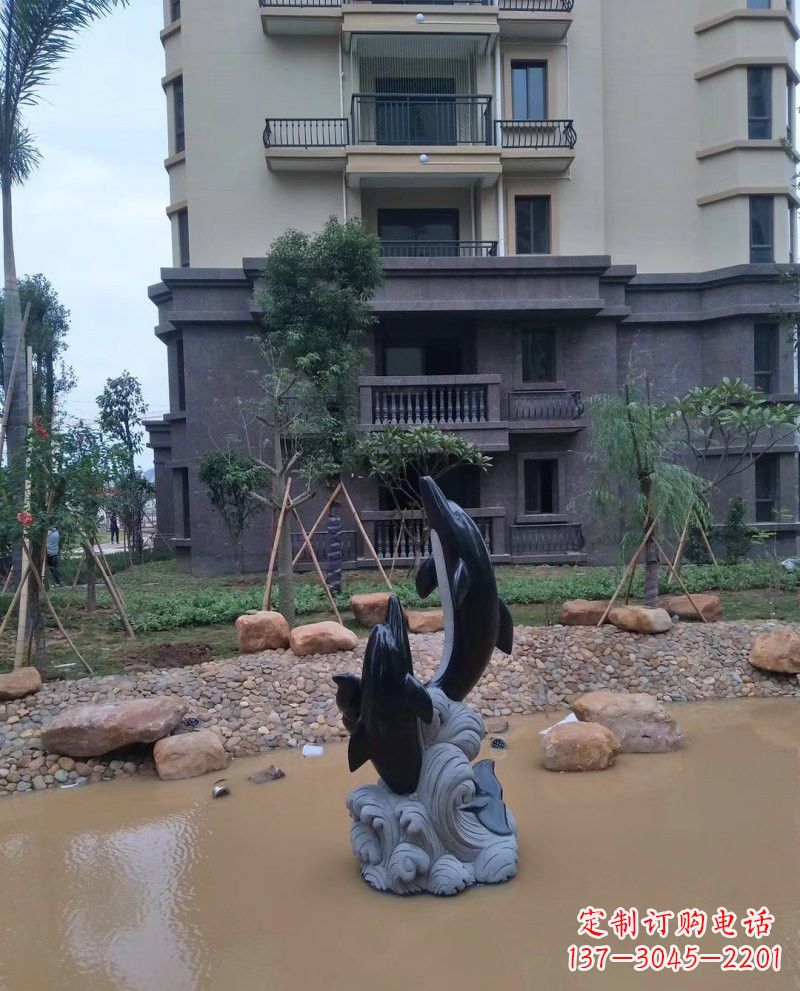 益阳石雕海豚动物雕塑