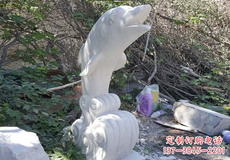益阳石雕海豚海浪