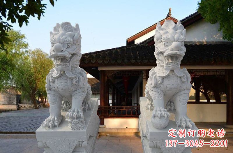 益阳精美汉白玉麒麟雕塑