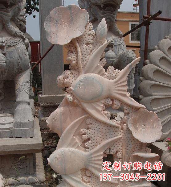 益阳荷花鲤鱼雕塑,精美完美记录永恒美好